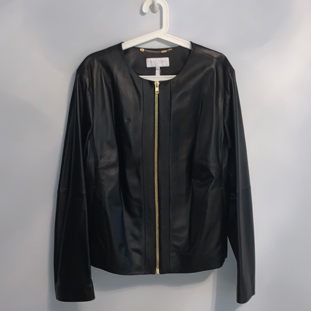 Brand new with tags Escada leather jacket size 46